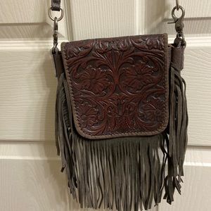 Real leather, Montana West Fringe Cross body